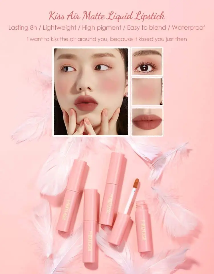 Detailed close-up of Pink Flash Liquid Duo Matte Lipstick M01-301 applicator wand with product. - thumbnail