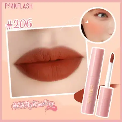 Pink Flash LIQUID Duo Matte Lipstick M01-302 standing upright, showcasing its pink dual-ended packaging.