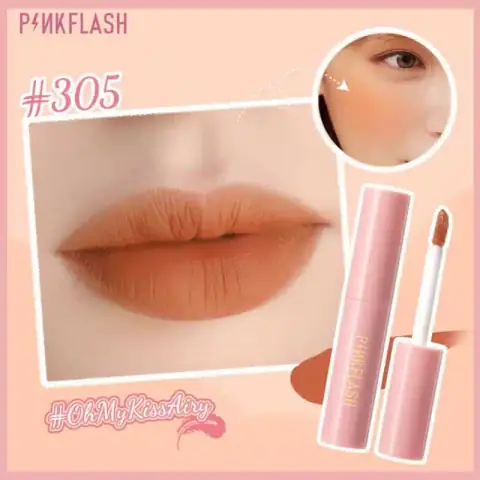 Pink Flash Liquid Duo Matte Lipsticks M01 and 305, clear tubes standing upright.