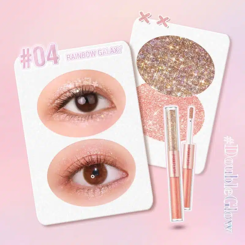 Pink Flash Liquid Eyeshadow E18 04 Rainbow Galaxy in a clear tube, iridescent glitter shimmering brightly. - thumbnail