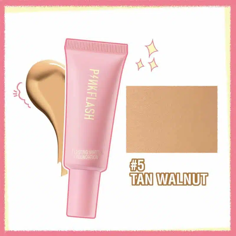 Pink Flash Long Lasting Matte Foundation, shade 05 Tan Walnut, elegant bottle with cap. - thumbnail
