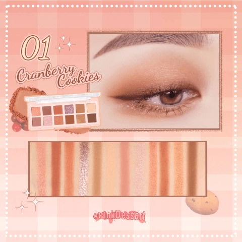 Pink Flash Pro Touch Eyeshadow Palette open, displaying twelve cranberry and nude shades with applicator brush.