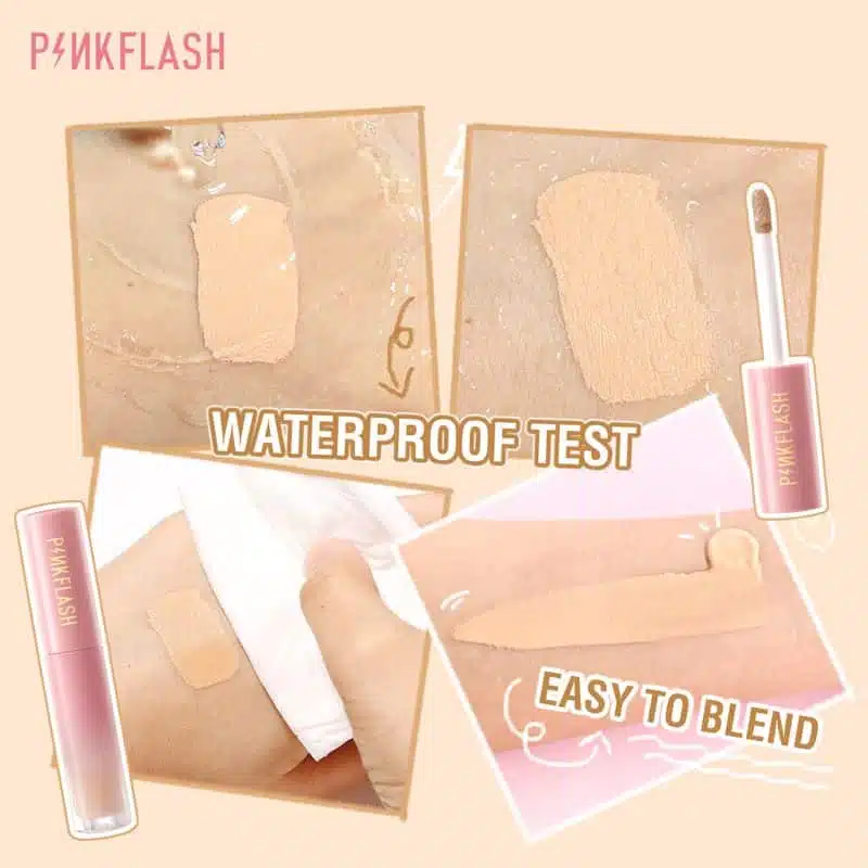Pink Flash Lasting Matte Concealer tube with applicator out, showcasing the light Shade 01. - thumbnail
