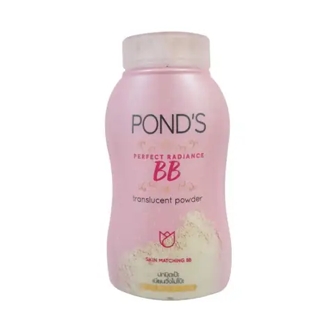 Ponds BB Powder compact with clear lid, showcasing the pressed, skin-perfecting powder inside.
