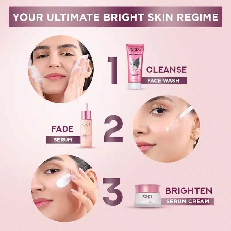 White Ponds Bright Beauty Cream applied to a finger, showcasing its smooth texture. - thumbnail