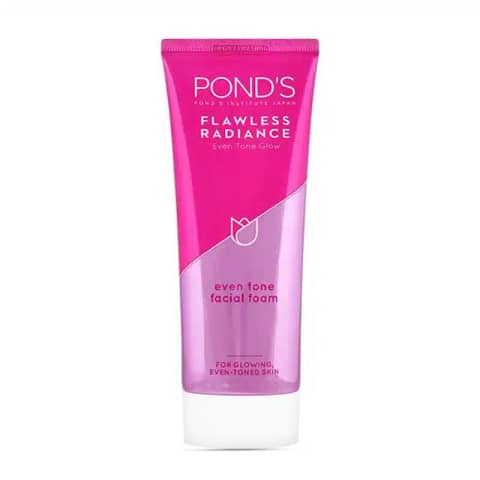 White Ponds Flawless Radiance Tone Face Wash 100ml tube with pink cap, upright.