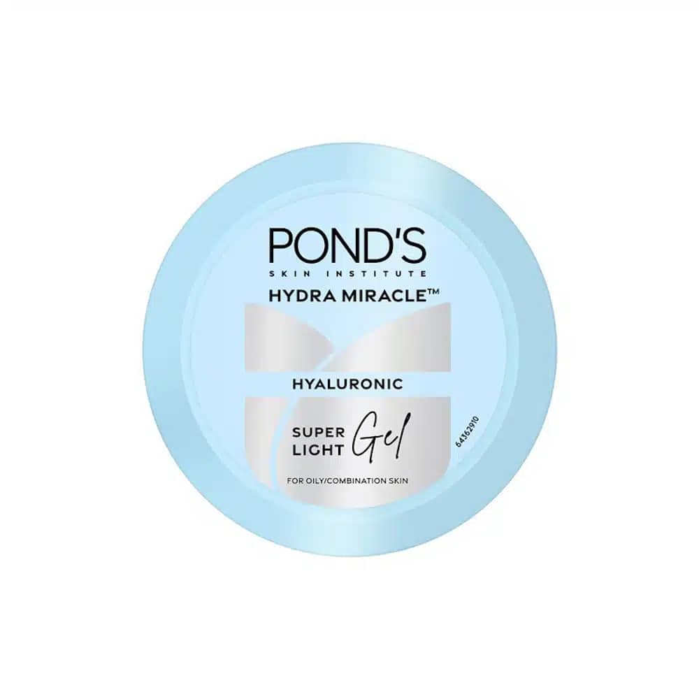 Ponds Super Light Gel 100g blue jar with silver cap, clearly showing front label. - thumbnail