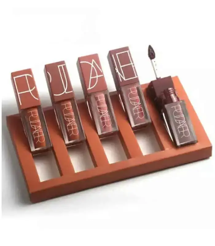 Close-up of Pudaier duo lipsticks, revealing creamy texture and rich dual-ended color shades. - thumbnail