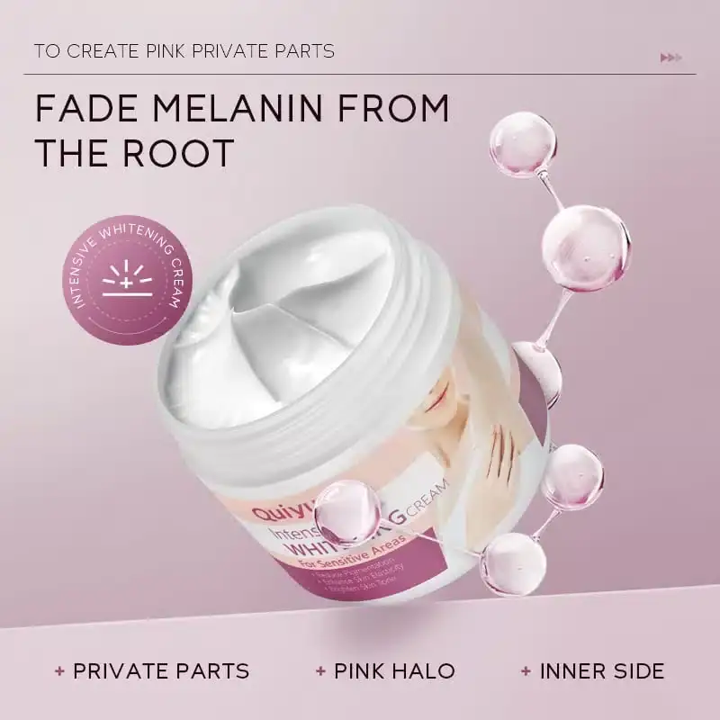 Close-up of open Quiyum Intensive Whitening Cream tube showing the white cream consistency. - thumbnail