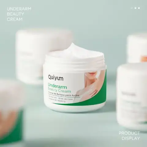 Quiyum Underarm Beauty Cream 30g white tube with green cap standing upright on a clean surface.