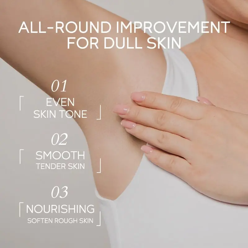 Quiyum Underarm Beauty Cream tube laying beside a generous swatch of white cream, showing consistency. - thumbnail