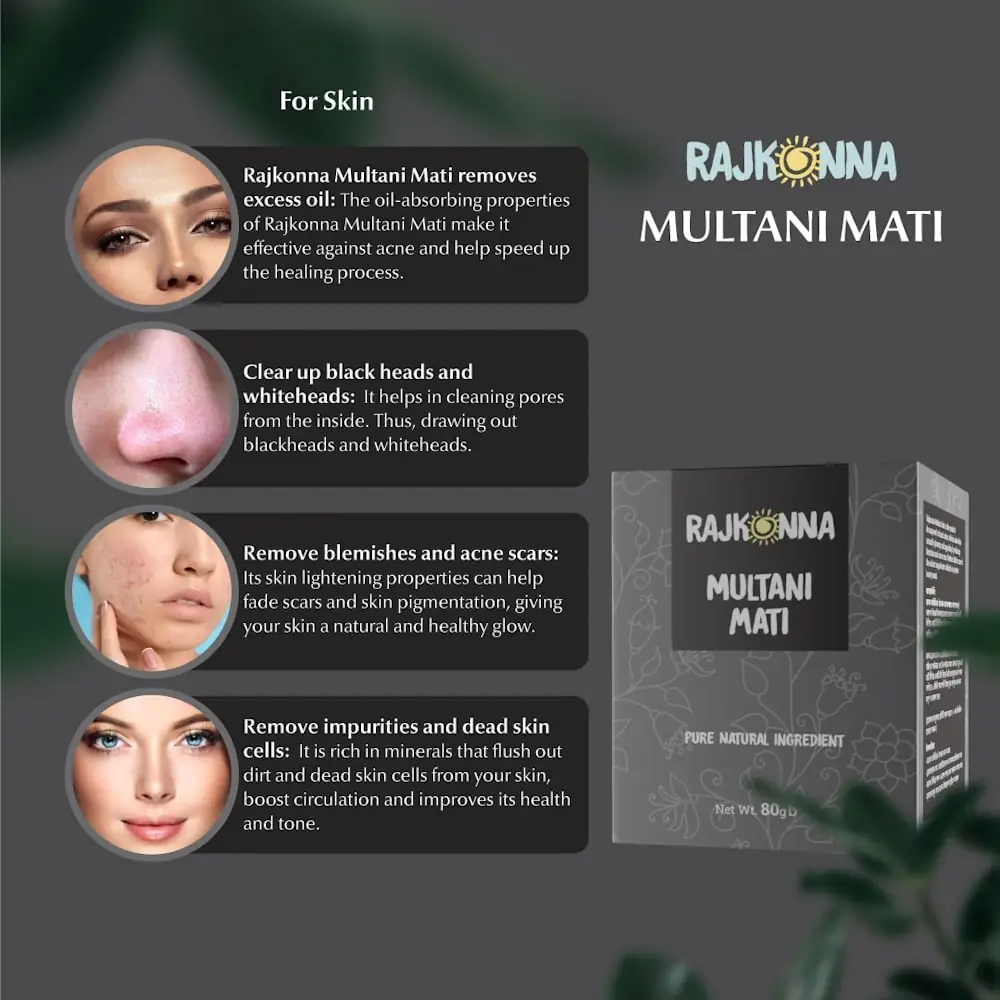 Close-up of fine Rajkonna Multani Mati Powder, revealing its natural light beige, earthy texture. - thumbnail