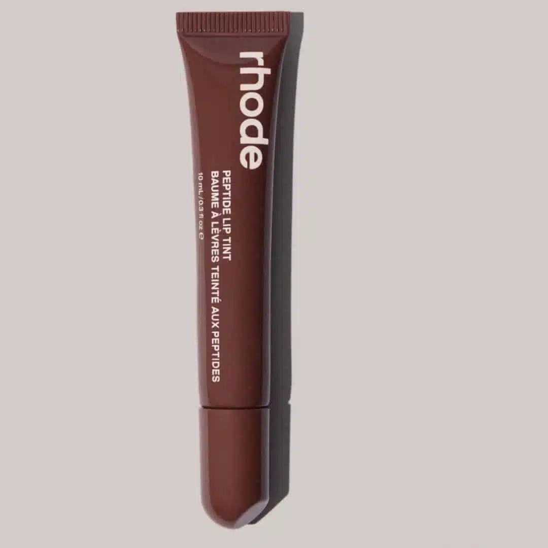 Rhode Peptide Lip Tint in rich Espresso color, a glossy clear tube with a sleek silver cap. - thumbnail