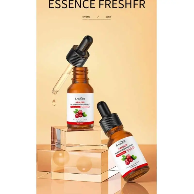 Close-up of Sadoer Arbutin Rejuvenation Essence dropper with a clear serum drop. - thumbnail