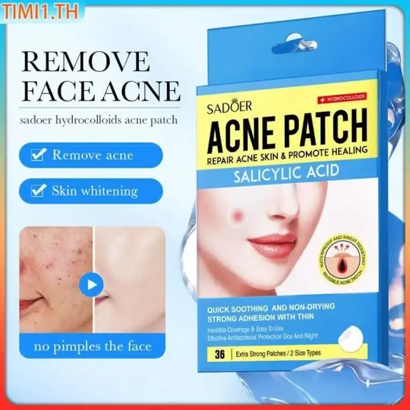 Opened Sadoer Salicylic Acid Acne Patch box, revealing multiple clear blister packs inside. - thumbnail