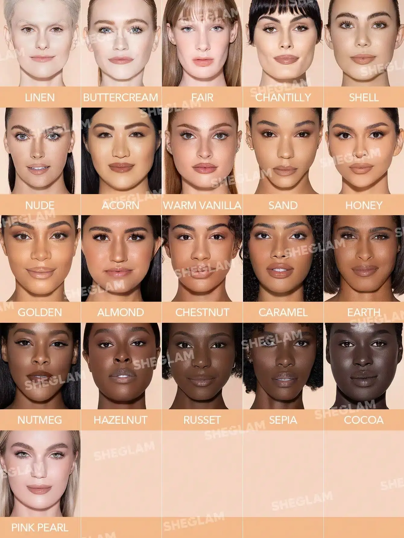 Close-up of Sheglam Concealer Shell applicator with skin swatch, highlighting precise application. - thumbnail