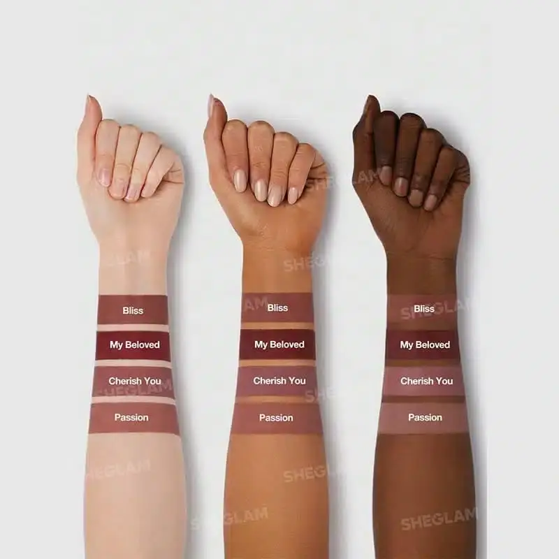 Sheglam Ember Rose matte lipstick in sleek black closed tube, upright showcasing brand details. - thumbnail