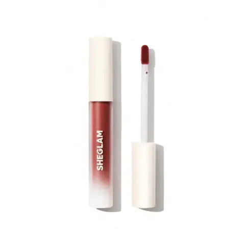 Sheglam Matte Liquid Lipstick Musing shade in a clear tube with a silver cap, upright.
