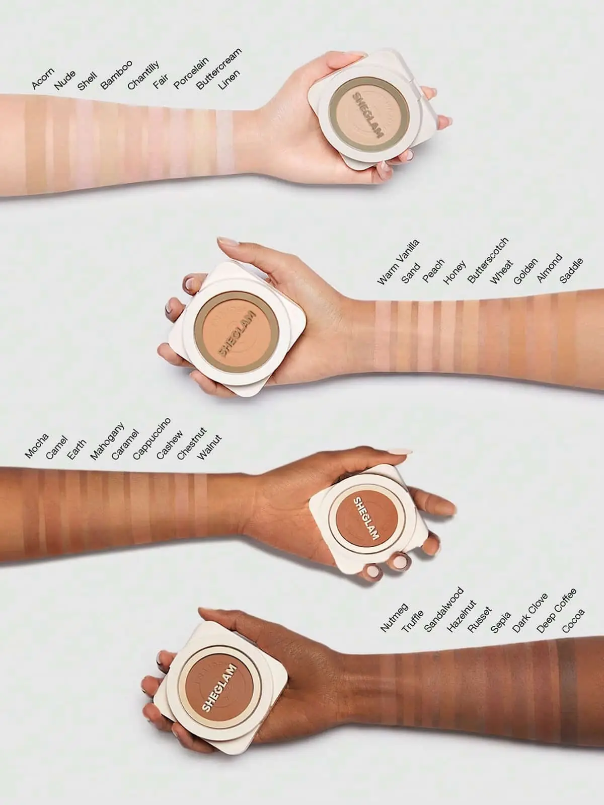 Sheglam Skin Focus Powder Foundation compact closed, showcasing sleek black packaging from angle. - thumbnail