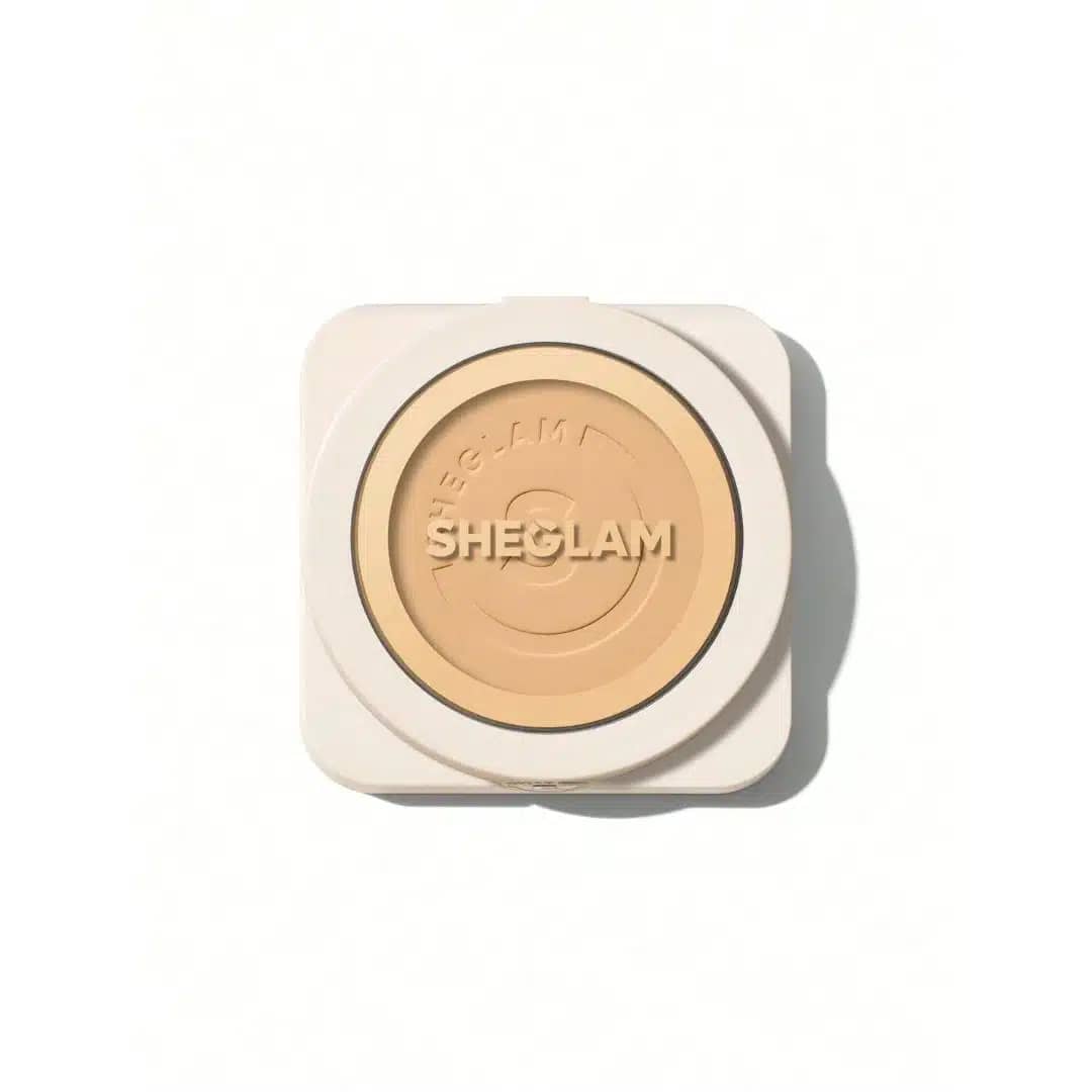 Sheglam Skin Focus Honey powder foundation in a sleek, closed silver compact for coverage. - thumbnail