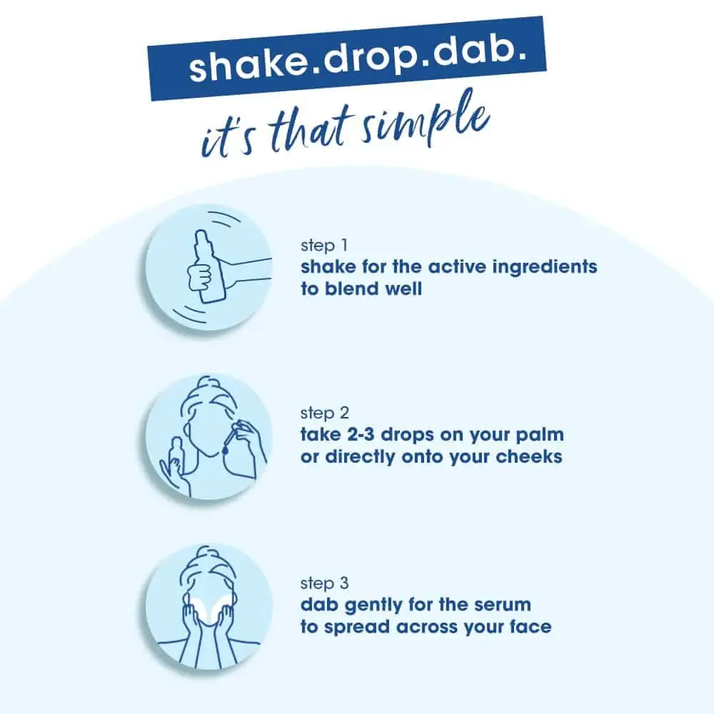 Close-up of Simple Hyaluronic Acid serum's clear glass dropper with transparent liquid drops. - thumbnail