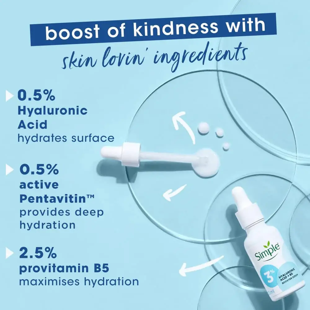 Unfolded Simple Hyaluronic Acid & B5 Booster Serum product box with ingredients and details. - thumbnail