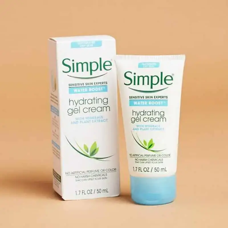 Simple Hydrating Gel Cream 50ml tub, lid open, revealing translucent gel consistency. - thumbnail