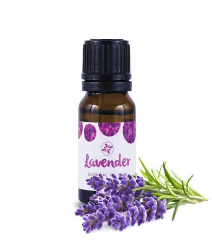 Close-up of Skin Cafe Lavender Essential Oil 10ml with separated dropper and visible oil drops. - thumbnail