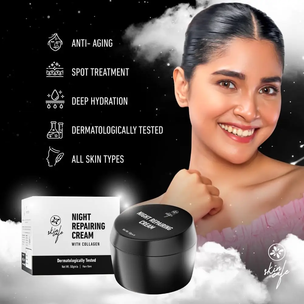 Smooth white Skin Cafe Night Repairing Cream dollop swirled beautifully on a clean surface. - thumbnail