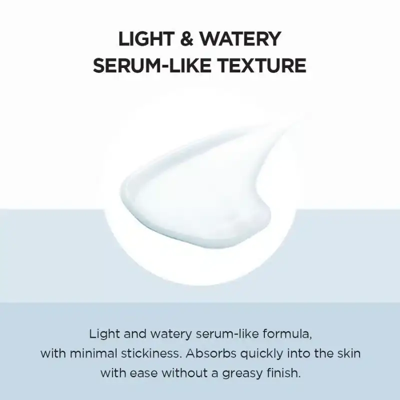 Closeup of Skin1004 Centella Hyalu-Cica Sun Serum's creamy white texture squeezed onto a finger. - thumbnail