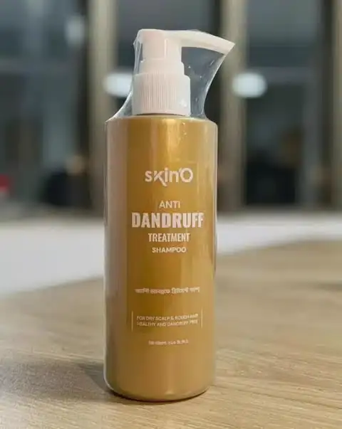 White SkinO Anti Dandruff Treatment Shampoo 220ML bottle, green label, clear front view.