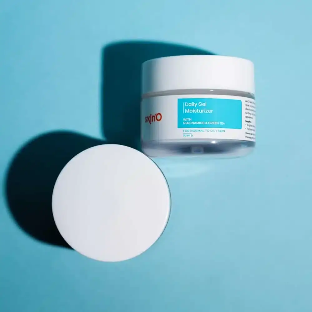 Skino Daily Gel Moisturizer tube lying horizontally, showcasing its sleek packaging design. - thumbnail