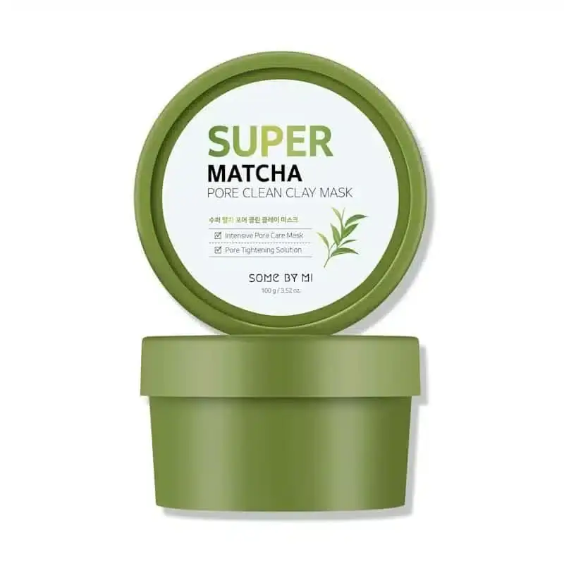 SOME BY MI Super Matcha Clay Mask tube, cap off, revealing green clay swatches. - thumbnail