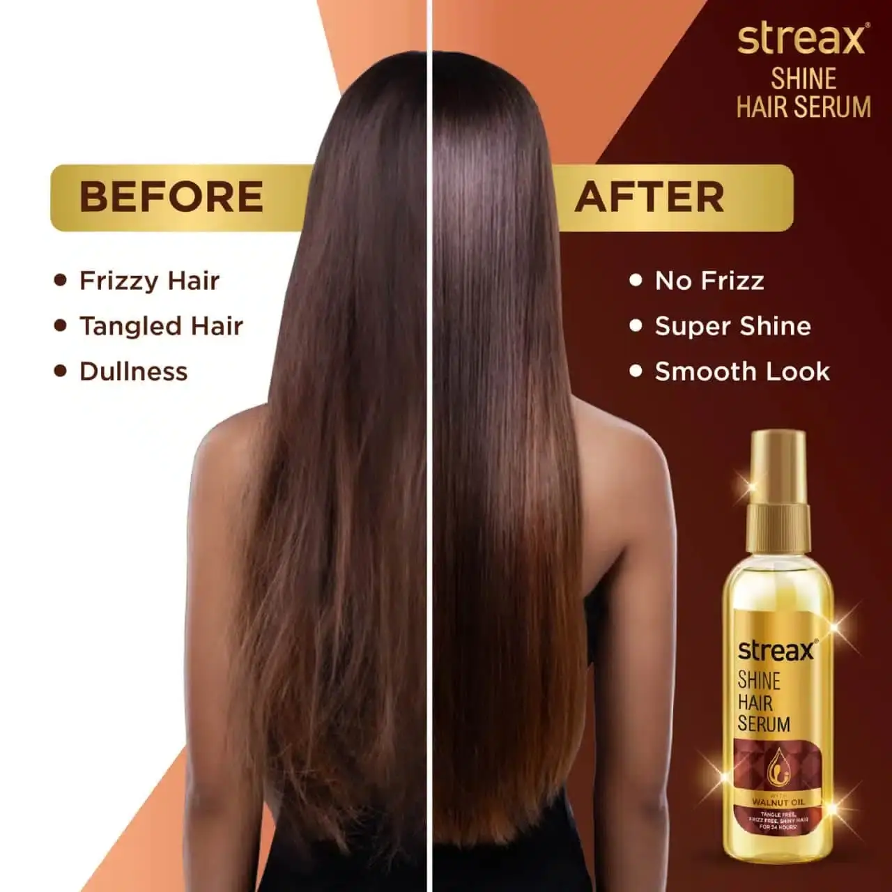 Streax Hair Serum 100ml bottle lying horizontally, displaying the full cylindrical packaging design. - thumbnail