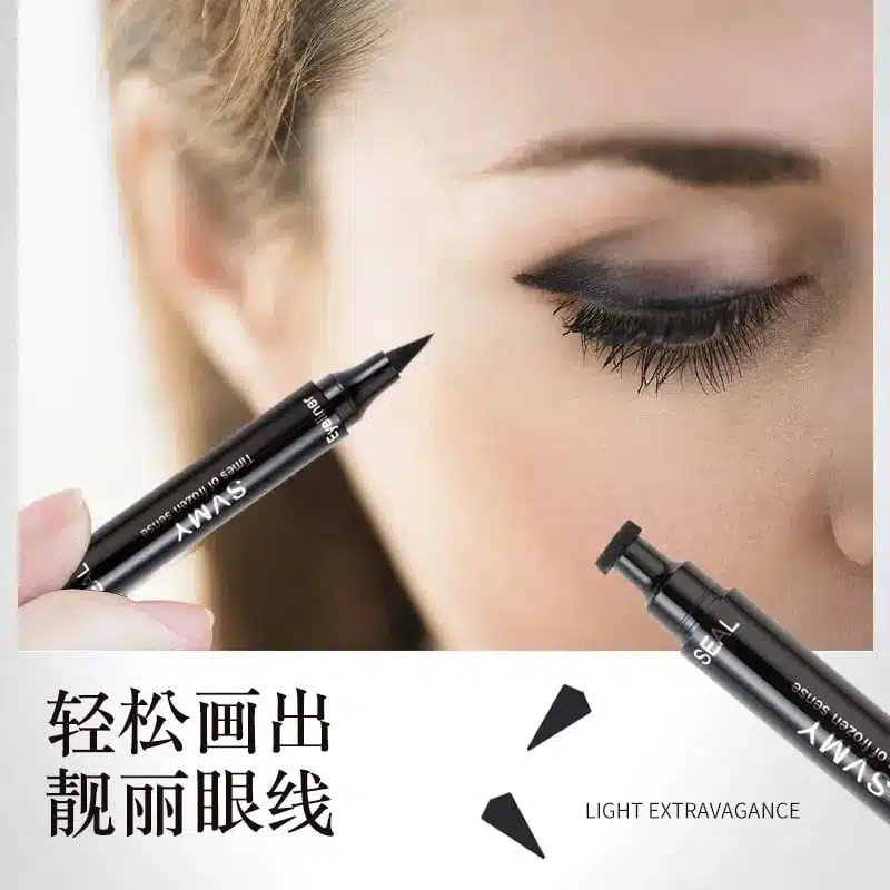 Lameila SVMY Stamp Eyeliner 2-in-1 close-up, revealing the precise fine tip and wing stamp applicator ends. - thumbnail