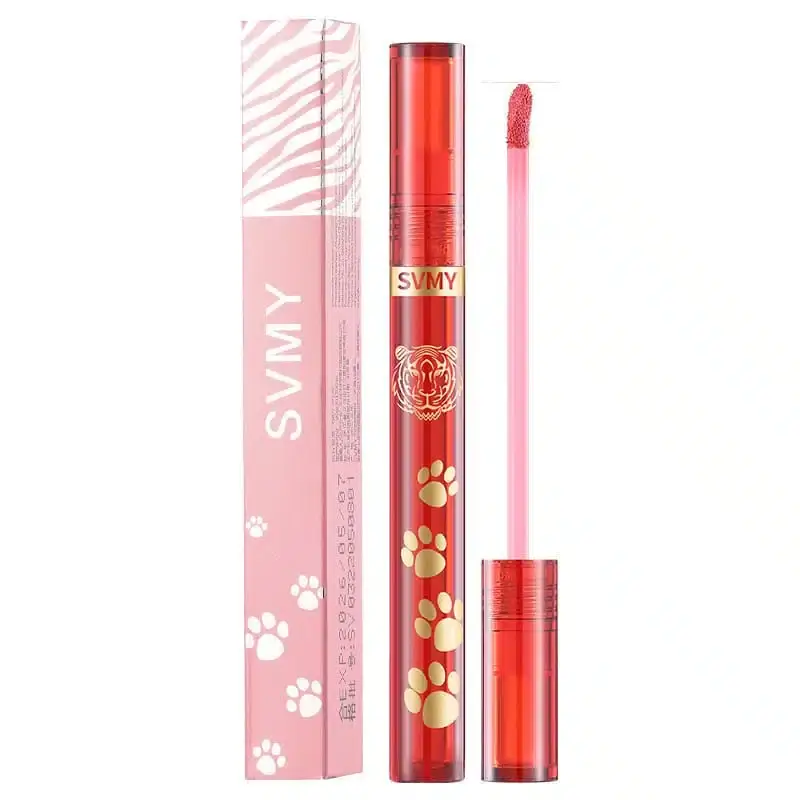 Lameila SVMY Deep Brown 04 velvet lip glaze applicator showing rich, creamy texture. - thumbnail