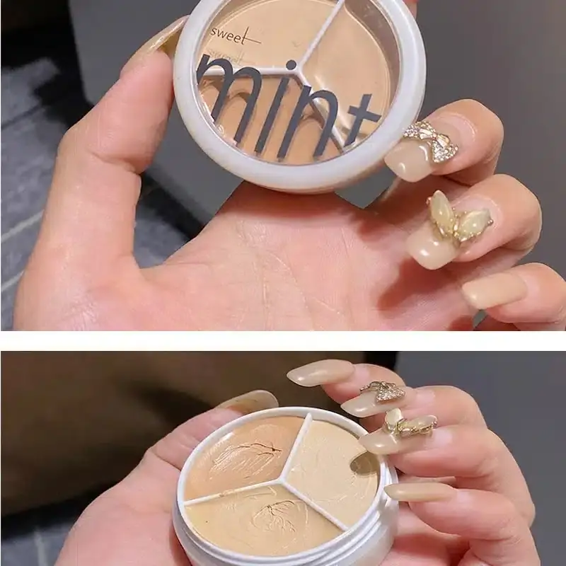 Sweet Mint concealer palette, closed, showcasing its sleek black compact with clear brand logo. - thumbnail