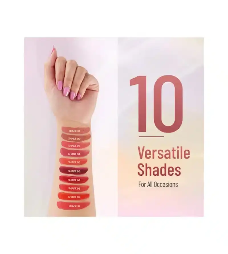 Swiss Beauty Lipstick Palette 02 open, showcasing 12 vibrant lip shades and a small applicator brush. - thumbnail