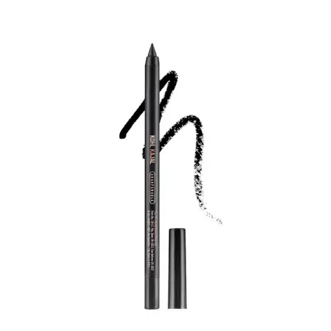 Swiss Beauty Kohl Kajal Sharpenable black pencil, capped, shown diagonally on white background.
