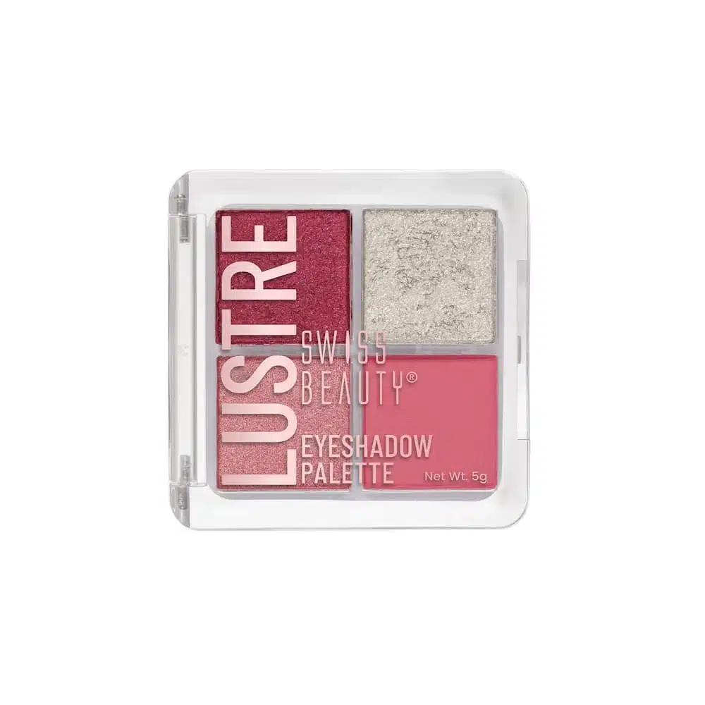 Swiss Beauty Lustre Eyeshadow Palette Rose N Petals 01, closed, showing glossy rose gold packaging. - thumbnail