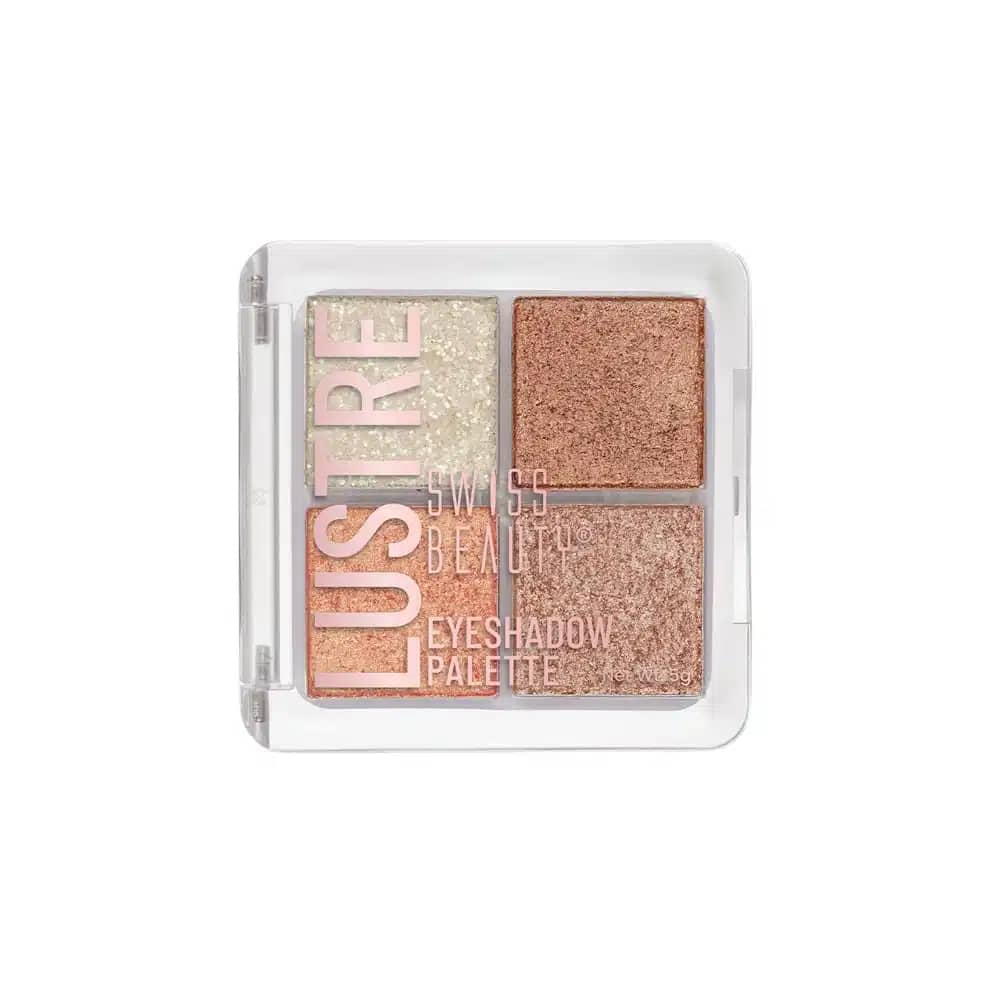 Closed Swiss Beauty Lustre Eyeshadow Palette 04 in sleek black compact packaging, ready for shimmer. - thumbnail