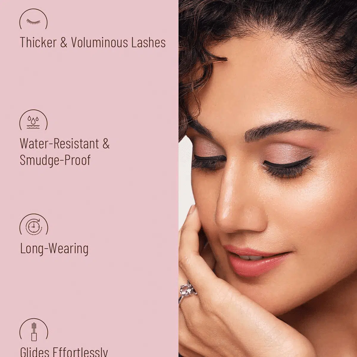 Open Swiss Beauty Precision Mascara tube, revealing the precision brush wand with black formula. - thumbnail