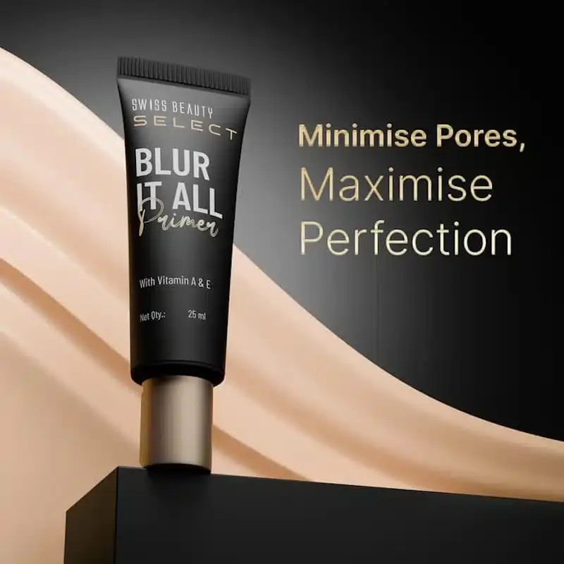 Swiss Beauty Blur It All Primer tube with open cap showing white, creamy texture at nozzle. - thumbnail