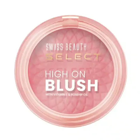 Swiss Beauty Select High on Blush Pretty Peach 01 in its sleek black compact.