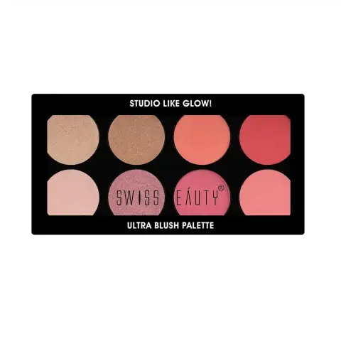 Swiss Beauty Ultra Blush Palette 01 closed, elegant black packaging, displaying brand logo and product name clearly.