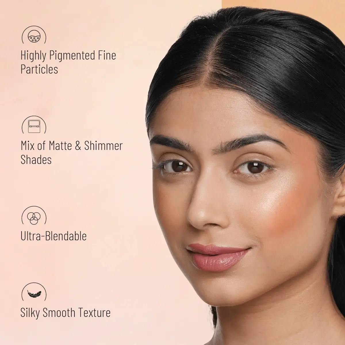 Close-up of Swiss Beauty Ultra Blush Palette 03, highlighting varied pink and peach blush textures. - thumbnail