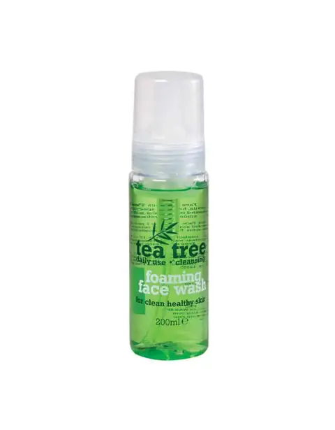 XPEL Tea Tree Foaming Face Wash 200ml bottle, white with green label and pump.