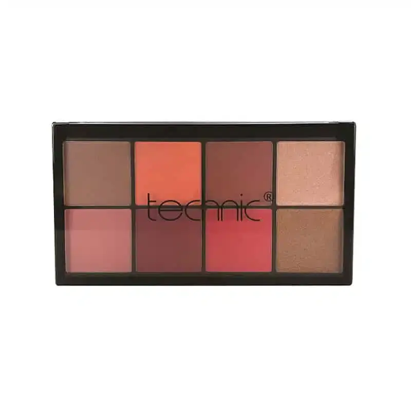 Technic Jungle Fever Blush & Highlight Palette, closed in sleek black packaging, angled on white. - thumbnail