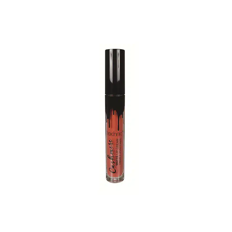 Technic Cashmere Matte Lip Cream Exposed in clear tube, standing upright on white background. - thumbnail