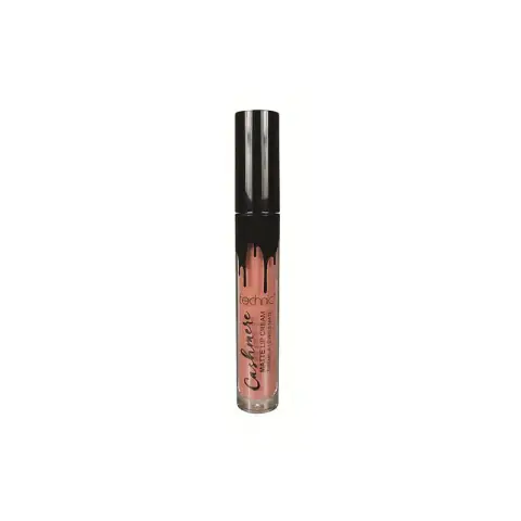 Technic Cashmere Matte Lip Cream, Stripped shade, peachy-nude tube with elegant gold cap.